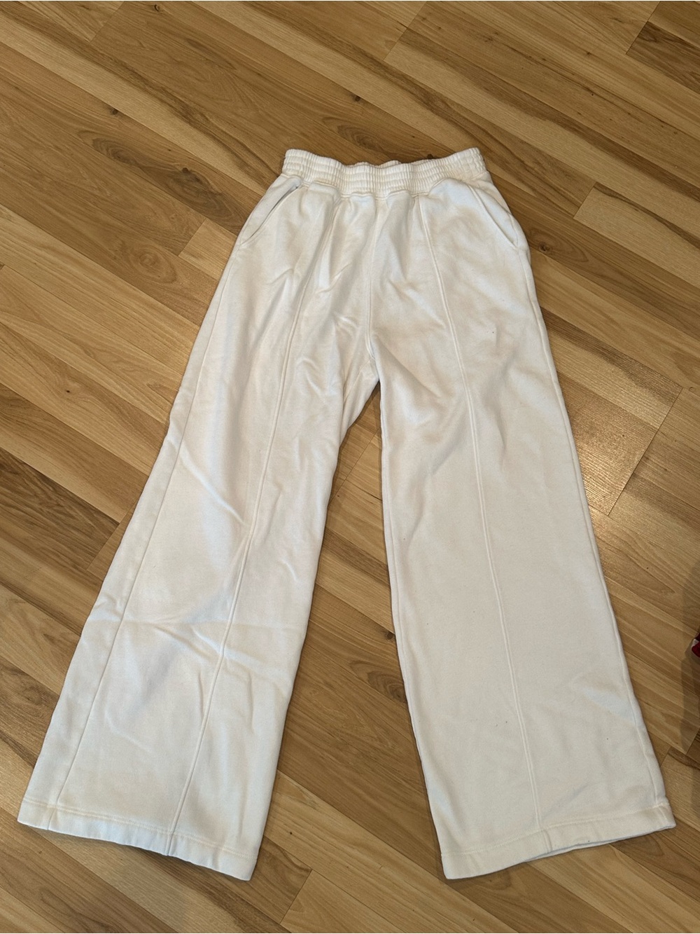 Abercrombie White wide leg sweats